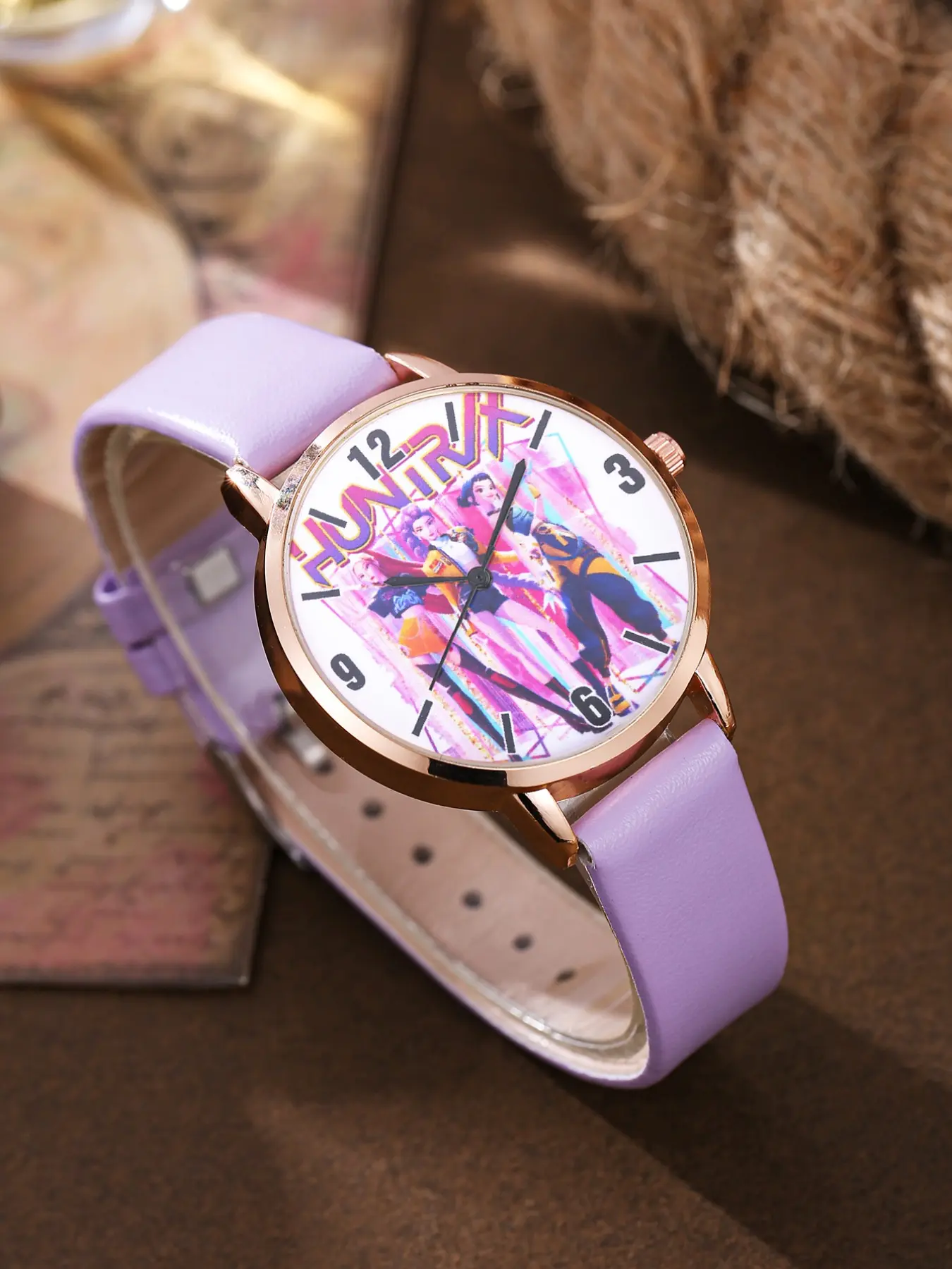 Fashionable Kpop Cartoon Women's Watch, Casual Analog Quartz, Round Face, Zinc Alloy Case, Ideal Gift for All Seasons