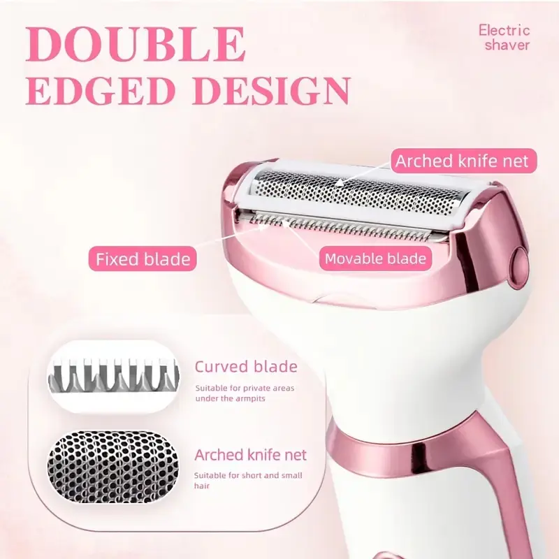 4 in 1 Electric Shaver, Body Shaver, Portable Rechargeable Electric Hair Removal Tool, Multifunctional Electric Hair Removal Tool for Women