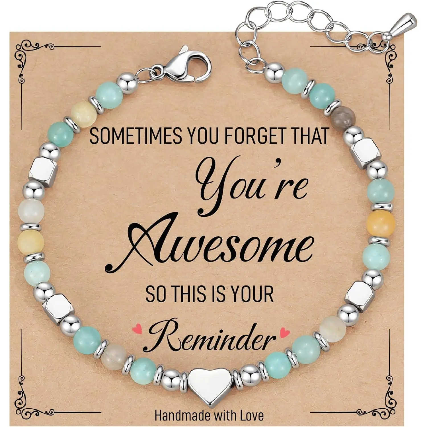 Beaded Bracelets for Women, Sometimes You Forget You're Awesome ,  Gifts for Women, Mom, Daughter, Wife, Coworker,  , Bestie, Granddaughter