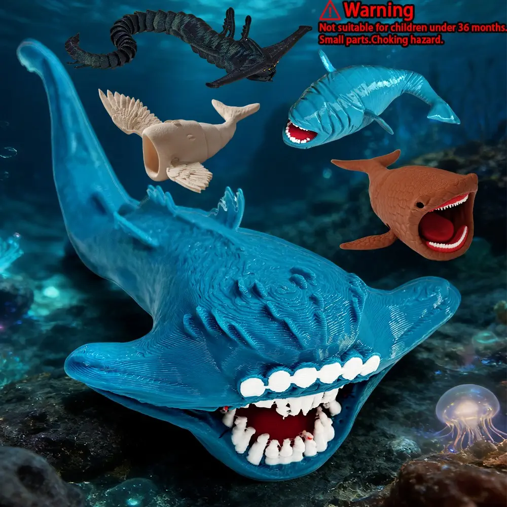 Creative Abstract 3D Printed Bloop Sea Monster Action Figure, Leviathan Sea Eater Bloop El Gran Maja Model, Abstract Monster Toy Gift, Figurine