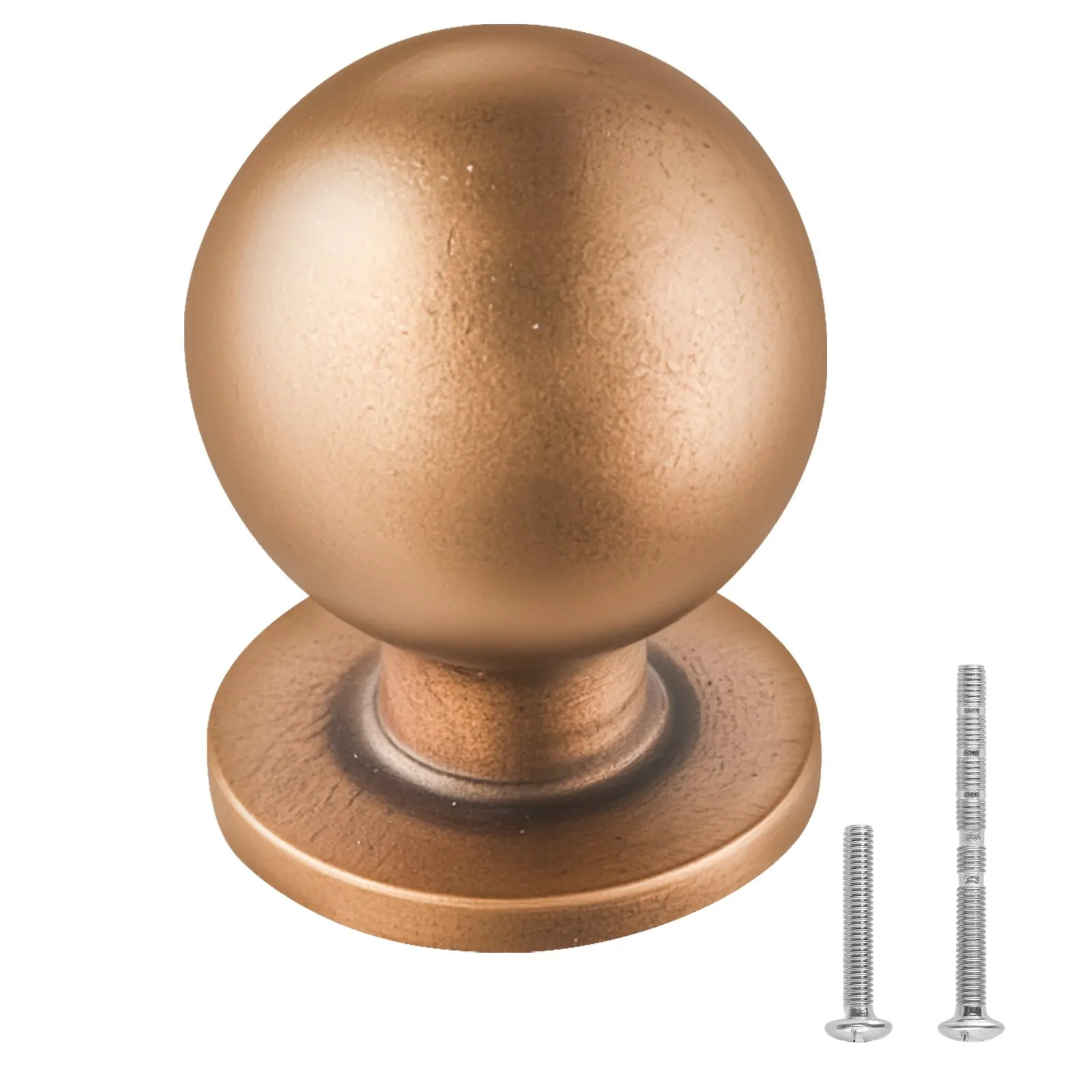 VEVOR Cabinet Knobs, 12 Pack, 0.98 Inch Zinc Alloy Drawer Pulls Door Handles, Round Kitchen Dresser Solid Knobs Cupboard Hardware with Screws for Bathroom Closet Cabinets Drawers, Antique Brass Color