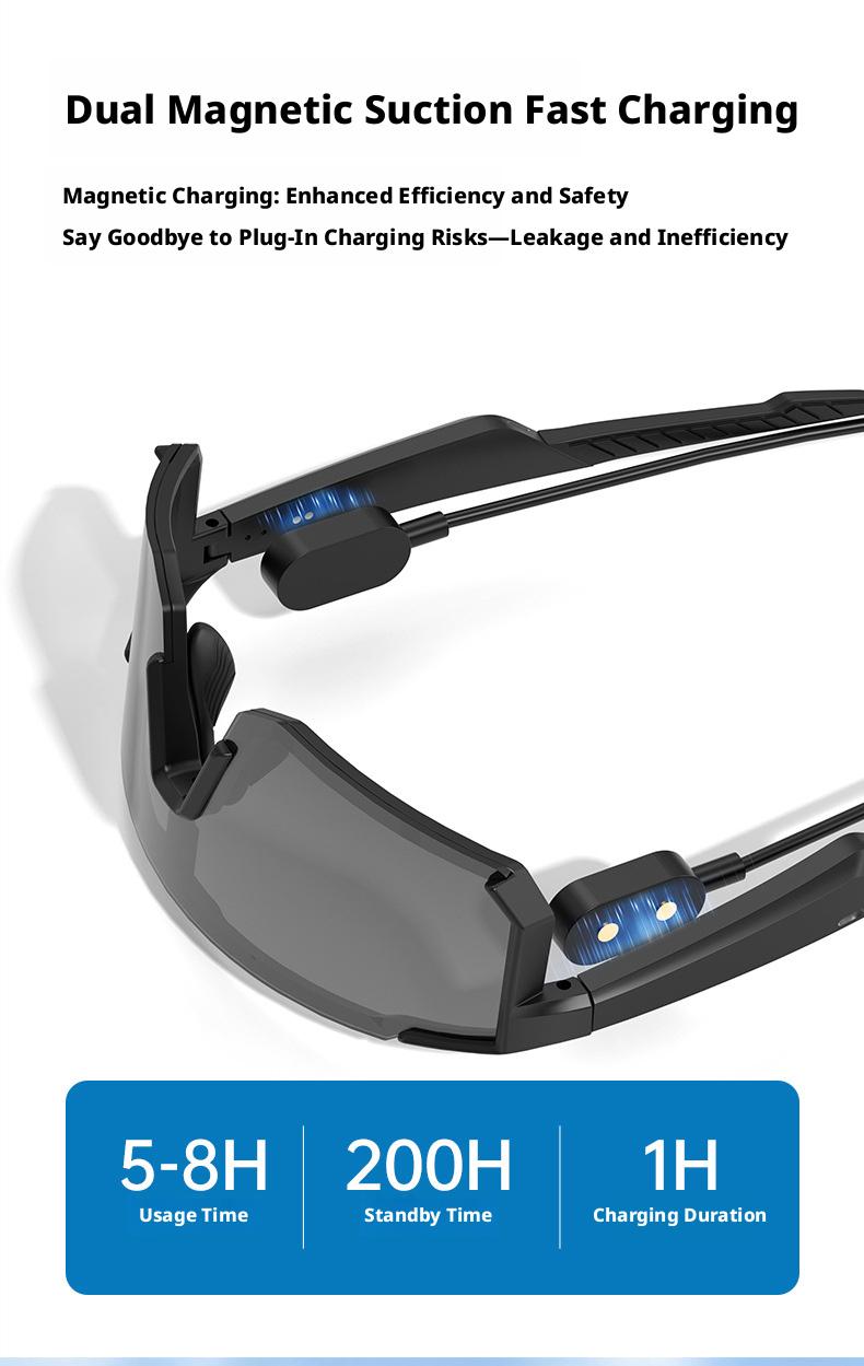 AI color-changing glasses, smart Bluetooth audio glasses, two-in-one headset, windproof goggles for cycling, outdoor sports cycling glasses