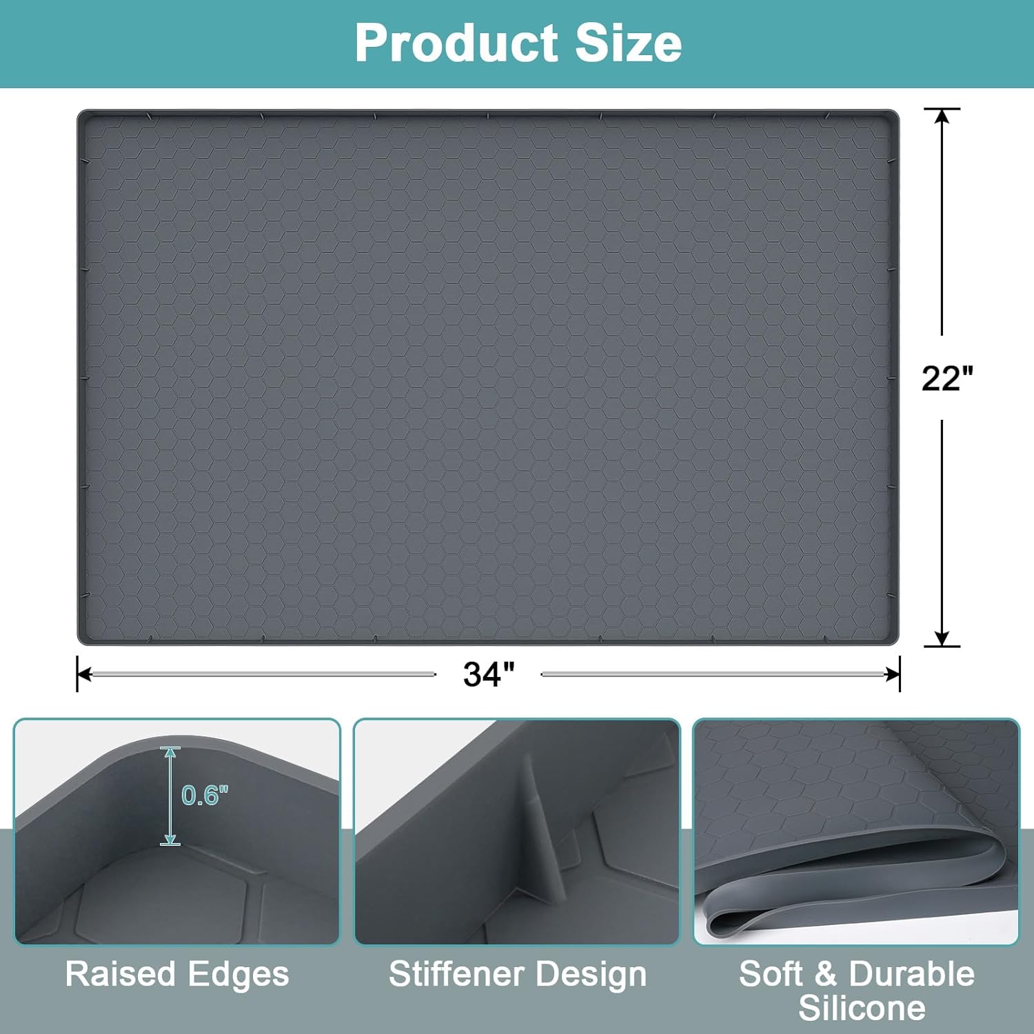 Under Sink Mats for Kitchen , Under Kitchen Sink Mats and Protectors for 34" x 22" Cabinets, Under Sink Tray Organizer, Shelf Liners Cabinet Liner for Kitchen and Bathroom, Gray Under Sink Mats for Kitchen , Under Kitchen Sink Mats and Protectors for 34" x 22" Cabinets, Under Sink Tray Organizer, Shelf Liners Cabinet Liner for Kitchen and Bathroom, Gray