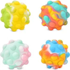 Gifts for Kids 4 Packs Pop Ball Fidget Toy 3D Push Bubble Push Squeeze Ball Sensory Toy Gift Stress Relieving Game for Kids Adultfidget toys