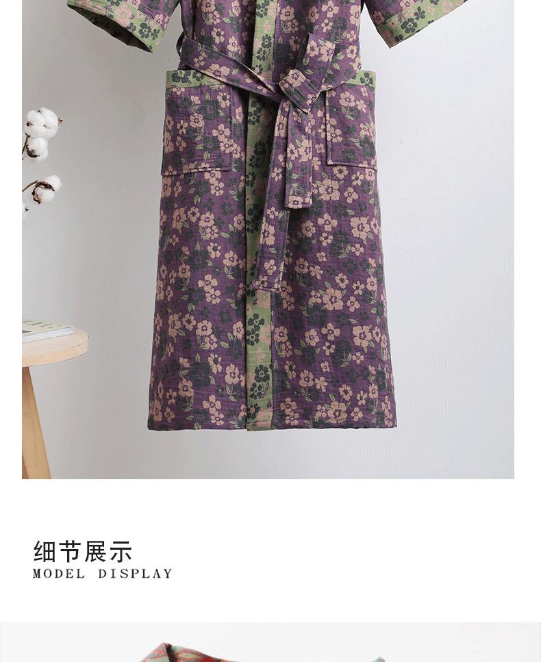Pure cotton double-layer gauze bathrobe, Class A, spring/summer thin pajamas, home wear, couple's bathrobe, absorbent and quick-drying bathrobe