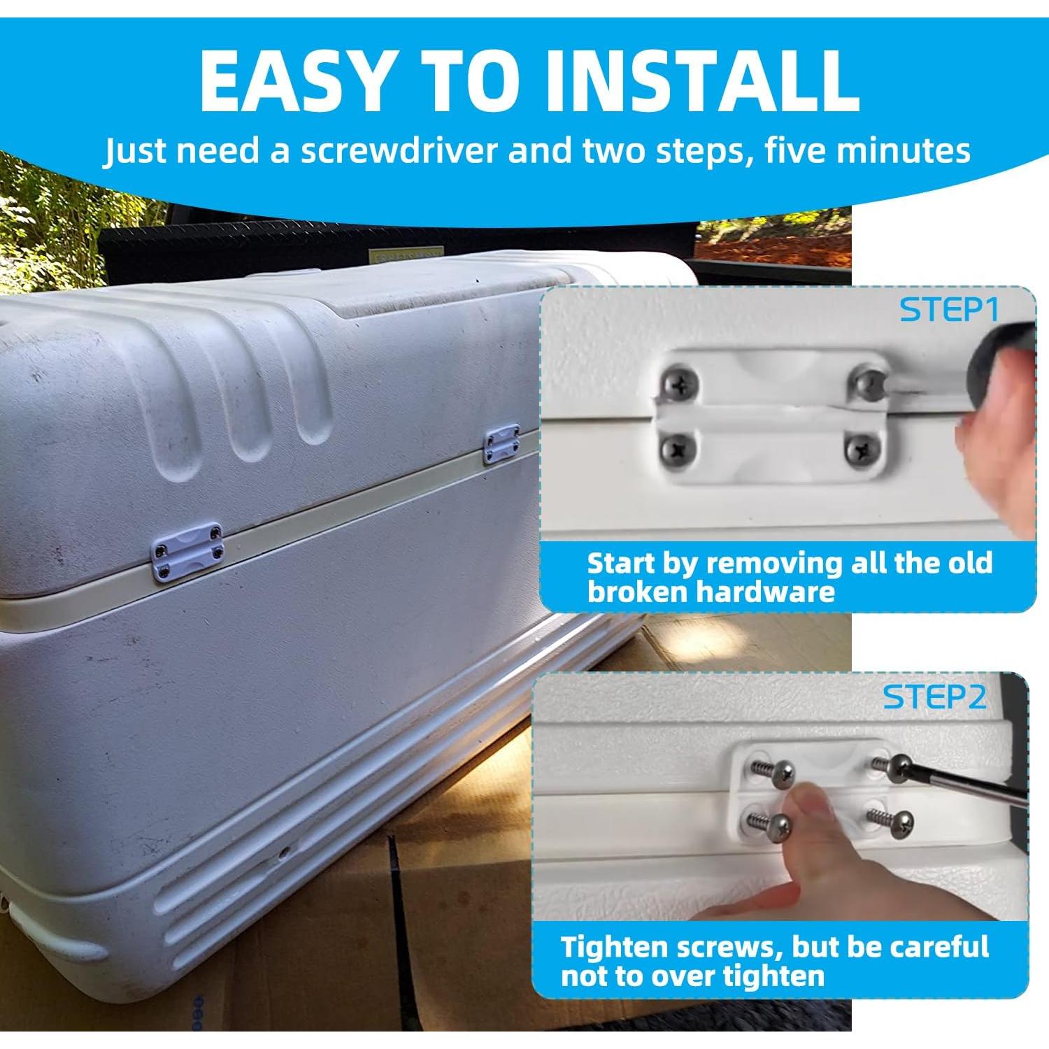 Cooler Replacement Plastic Hinges and Screws for Igloo,High Intensity Cooler Replacement Plastic Hinges,24012 Refrigerator Plastic Hinges