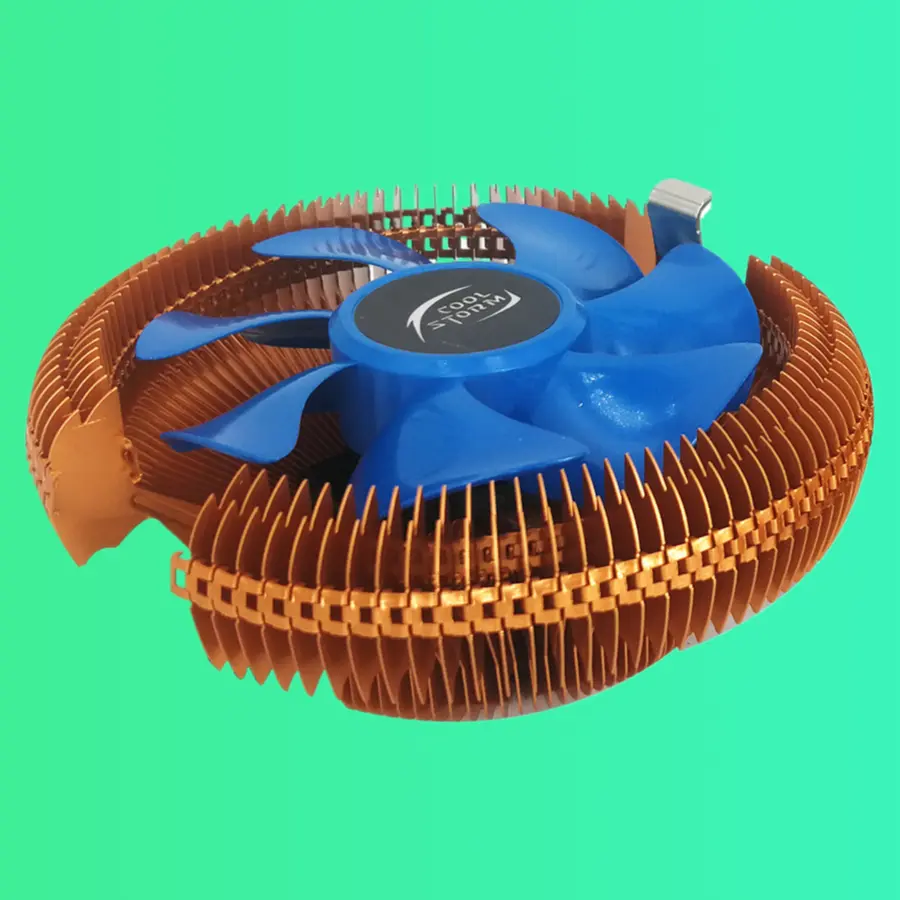Copper Heat Sink CPU Cooling Fan, 12x10cm Silent Cooling Computer Cooler with Built-in Lighting, Compatible with AMD and Intel Multi-Platform Desktop Processors