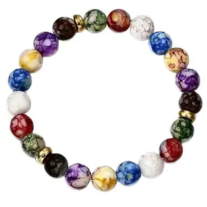 1-Popular Colorful Bracelet Yoga Balance Energy Bead Bracelet Necklace Jewelry Wholesale