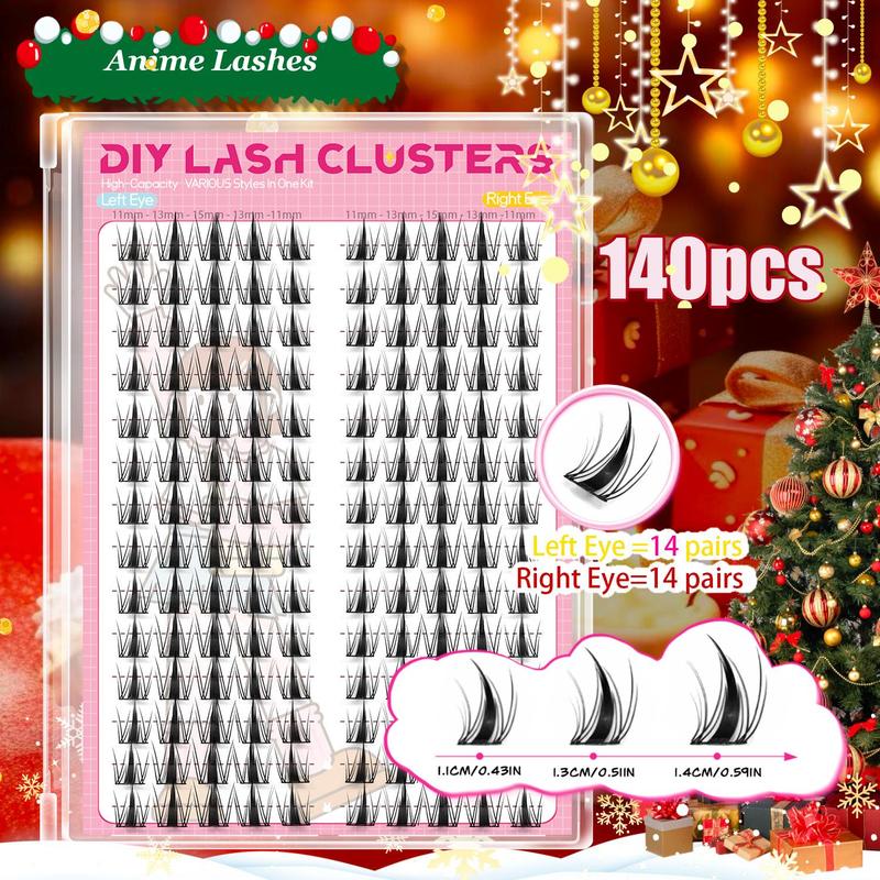 Eyelash Extension Kit, 1 Box Individual Lashes Clusters Diy Lash Extensions Kit & Lash Glue & Tweezers, Eyelash Bonding Tools, Eye Makeup Products for Women & Girls, Wispy Eyelash Clusters, Eyelashes Extension Kit