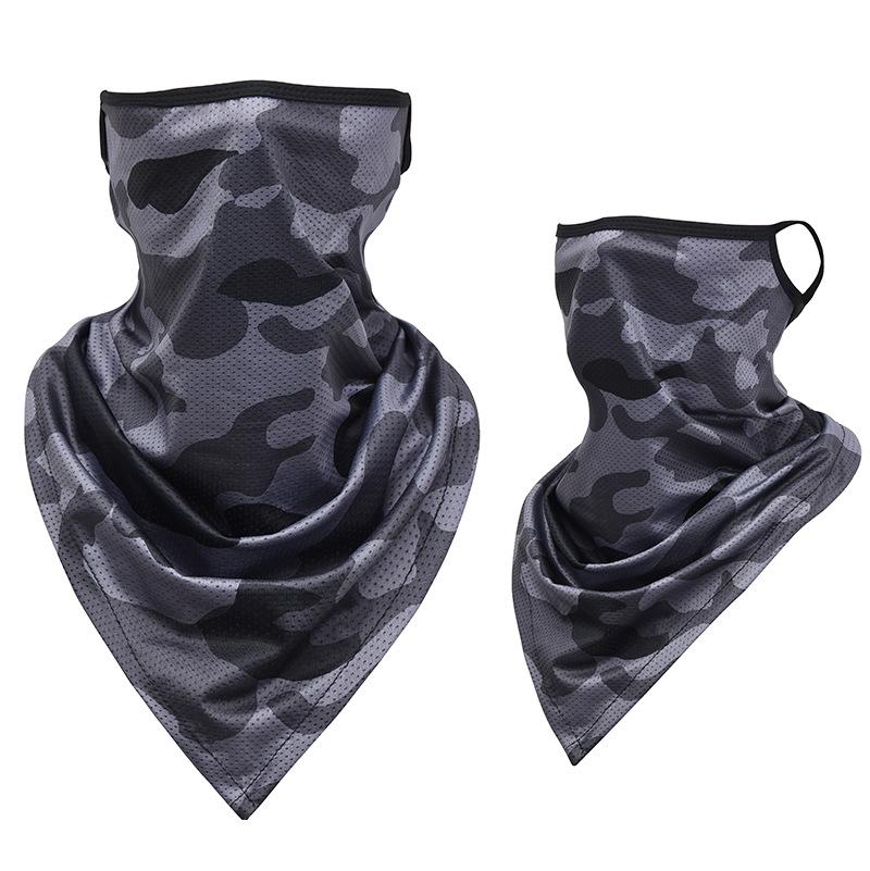 Ice silk ear mask triangular towel neck cover mesh sun protection outdoor cycling fishing windproof scarf men's and women's face towels summer Warm Compression Knee