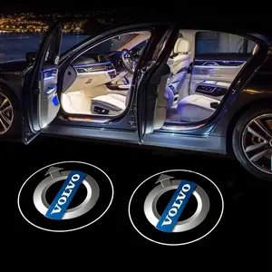 2pcs Car Door Badge Welcome Light Carbon Fiber LED Projector Ghost Shadow Lamp For Volvo XC90 V90 V60 XC60 V40 S80 S60 S90 C40 XC40 V70 XC70 C30 C70 EX90