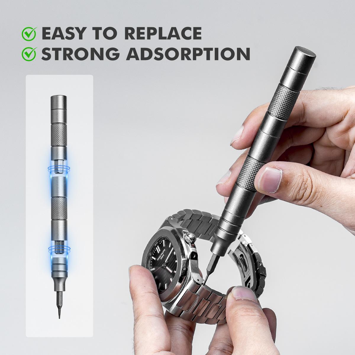 Precision Multipurpose Switchable Screwdriver Set with Large Socket & Precision Bits, 64-In-1 Gearless Ratchet Drill Bit Kit, Flat Handle for High Torque