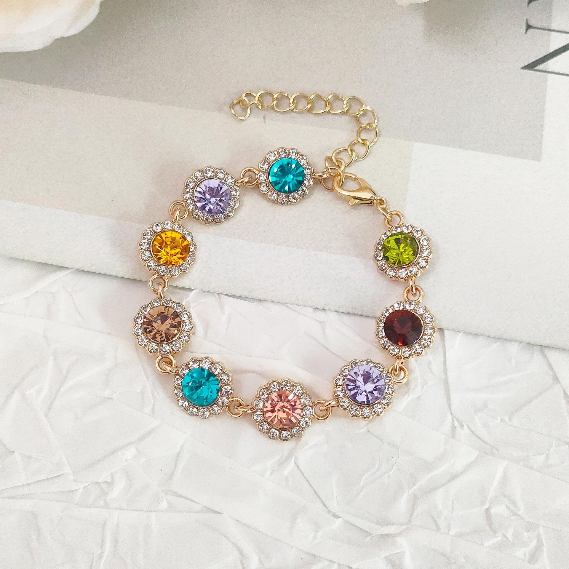 New colorful full-diamond zircon necklace, turquoise necklace, high-end and versatile, with a niche design sense, exquisite dopamine collarbone chain