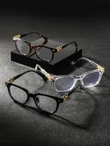 3pcs Men's Plastic Rice Nails, Elegant Business Style, Versatile Casual Wear, Fashionable Glasses for College & Business Events, Stylish Glasses