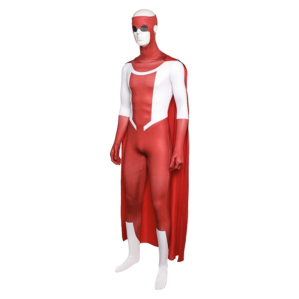 Cartoon Invincible Mark Grayson Cosplay Jumpsuit Costume Season 3 Fantasia Cloak Men Red Suits Halloween Carnival Party Clothing