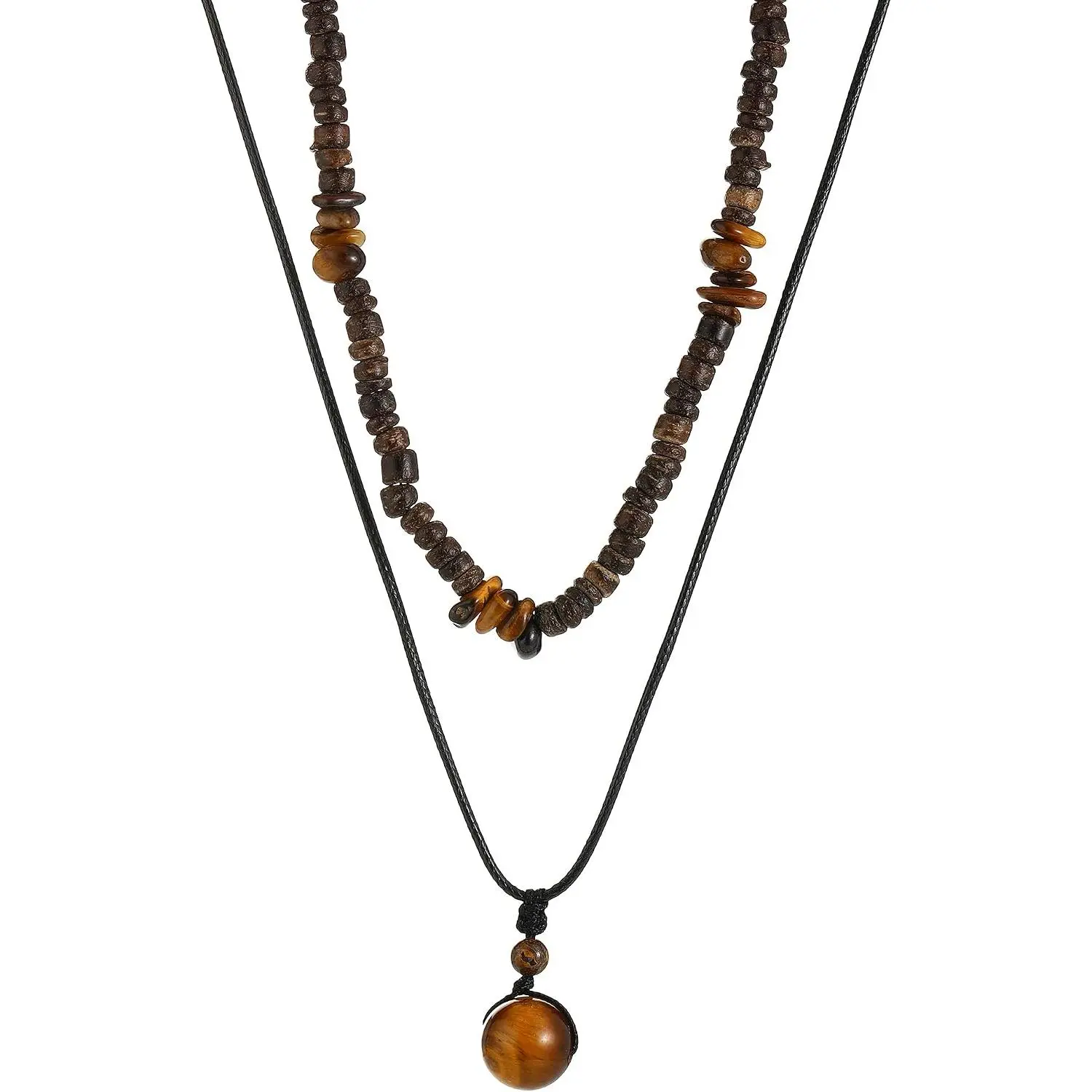 Boho Necklaces for Women  Green Stone Necklace Stack Layered Renaissance Hippie Fairy