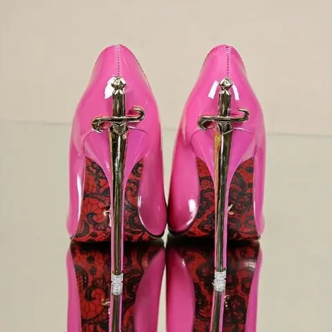 Comfy Patent Leather Stiletto High Heels, Elegant Pointed Toe Design Ankle Strap, Adjustable Buckle, Everyday & Party Fashion Pumps