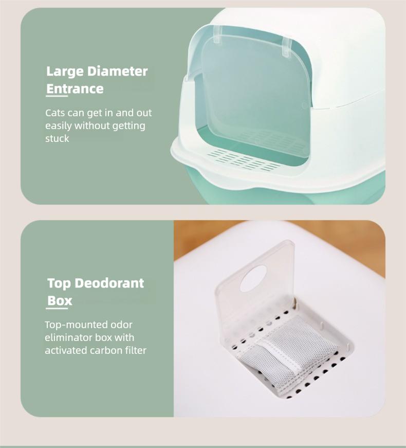 Extra Large Cat Litter Box, Fully Enclosed, Splash-Proof, Odor-Proof, Pet Cleaning Products