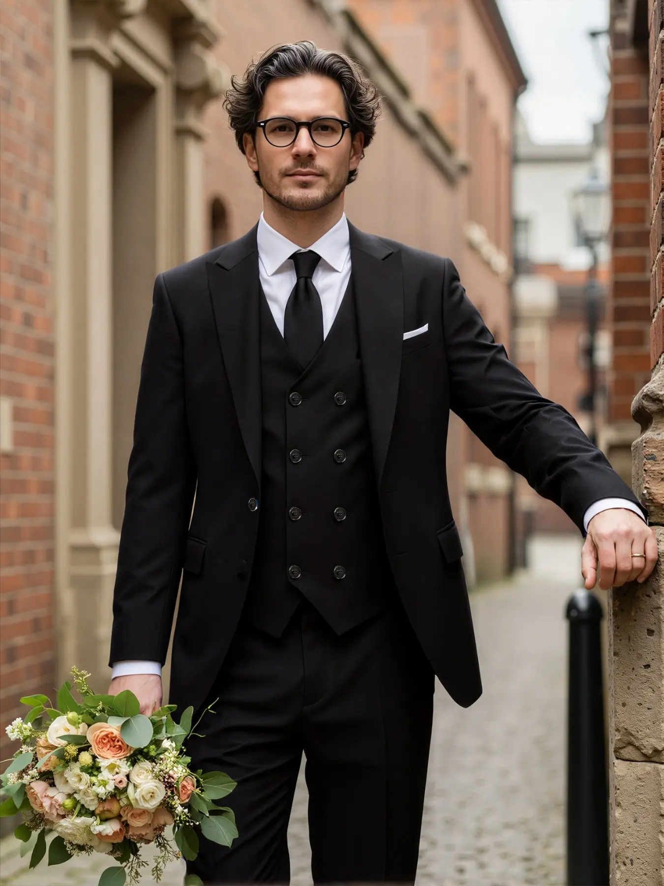 Men's Business Casual Blazer, Plain Long Sleeve Jacket, High-End Style, Spring & Fall Wear, Natural Waist, Perfect for Weddings