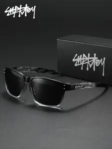 SUPKLEY Lightweight And Casual Men'S Polarizing Sunglasses With Square Frames, Beach And Beach Uv Protection Fashion Accessories, Driving And Hiking To Reduce Glare