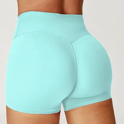Women's Solid High Waist Gym Shorts, Active Wear Shorts, Casual Comfy Breathable Skinny Shorts for Yoga Gym Workout Running, Ladies Sportswear for All Seasons