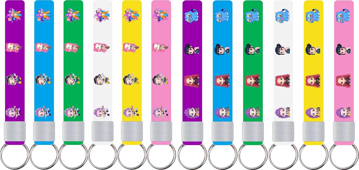 86PCS! Demon Movie Hunter Birthday Party Supplies, 86-Piece Birthday Party Decoration Set Including 12 Bracelets, 12 Acrylic86pcs! Pins, 12 Keychains, 50 Stickers, Suitable for Boys and Girls Cartoon Theme Party.Toys and Games Best-Selling Accessories