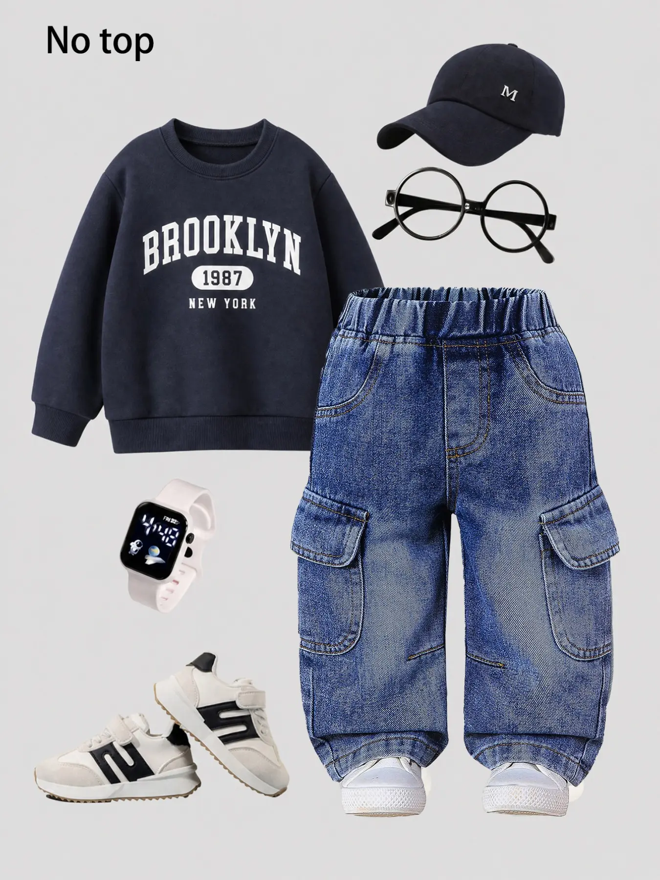 Boys' Denim Jeans with Functional Pockets, Four-Season New Arrival, Cool Streetwear, Casual Workwear, Washed Blue Soft Cotton, Perfect for Daily Wear, School, Outing