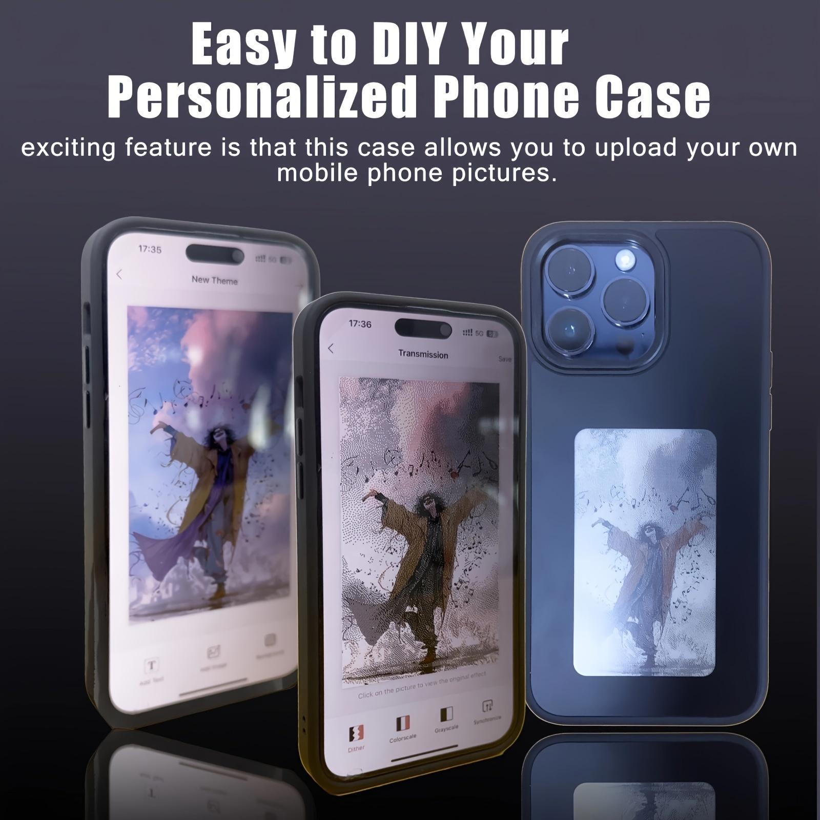 4-Color Ink Screen Projector DIY Protective Phone Case Cover, NFC Smart Screen Projector Phone Case Cover, Al Smart DIY Design Pattern Phone Case Cover for iPhone 11 12 13 14 15 16 17 Accessories