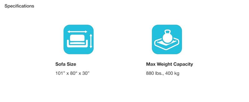 Inflatable Corner Sofa, L-Shaped Couch with 880 lb. Weight Capacity, 2-in-1 Valve for Easy Indoor Setup, 101" x 80" x 30"