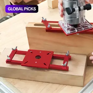 2 in 1 Invisible Fastener Slotting Bracket, Self Centering Slotting Guide for Woodworking Grooves & Cabinet Hardware Installation