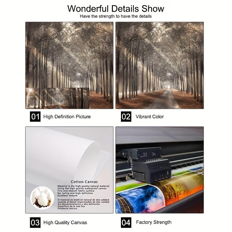 Frame not included Sunlit Forest Canvas Art Print - Frameless Oil Painting Poster  Bedroom Decor - Modern Landscape Wall Art Decoration Artistic Photo Ornaments Print for Living Room Abstract Canvas Wall Art -Home Office Decor Poster Decoration