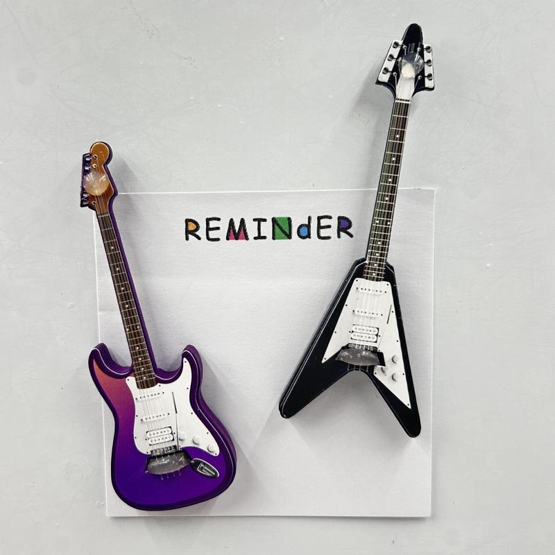 Guitar Shaped Fridge Magnet, 4 Counts/set Cute Guitar Design Fridge Magnet, Home Decor for Kitchen Office, Kitchen Utensils