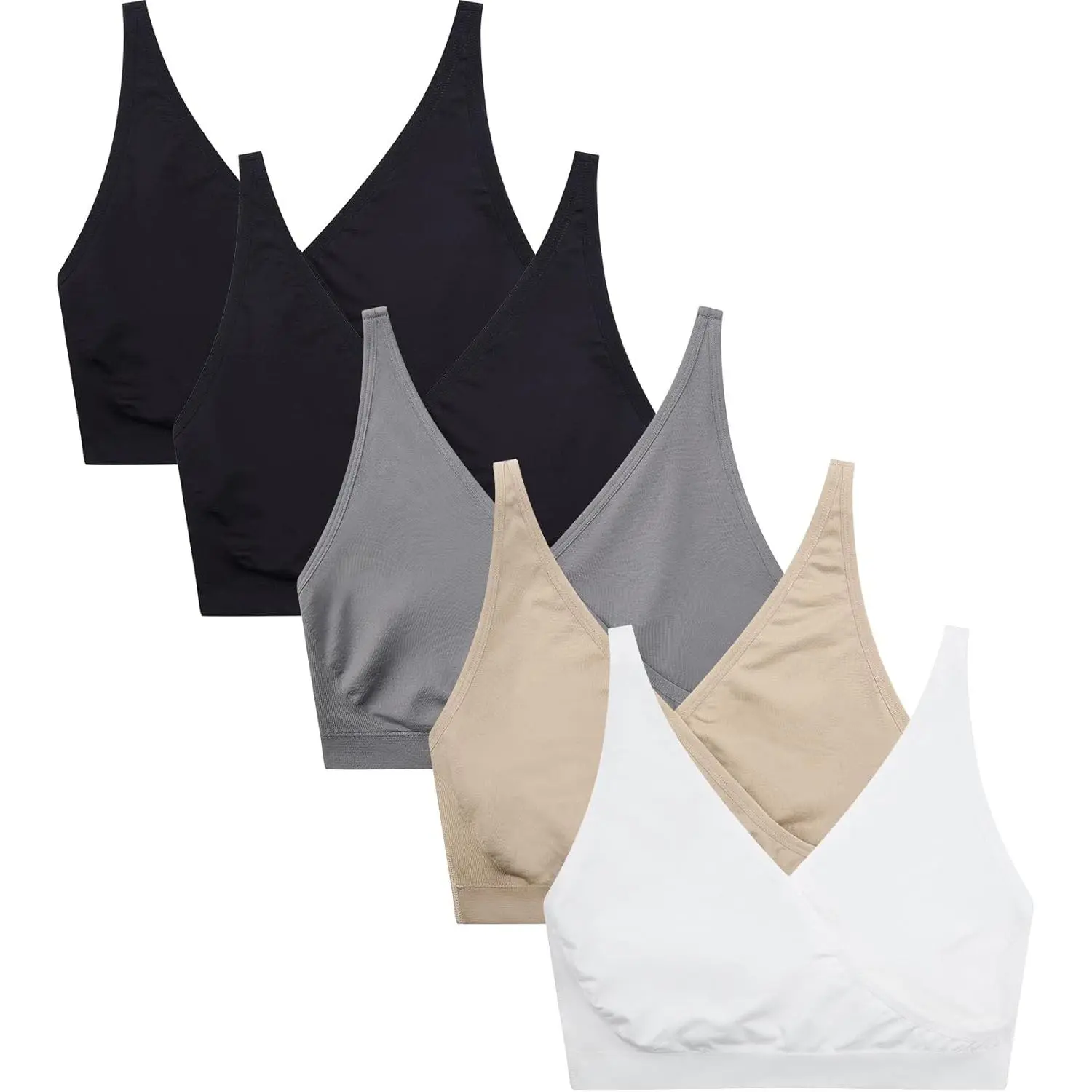 5pack Nursing Bra Maternity Bra Breastfeeding Sleeping/Sleep Bra Pregnancy Women's Seamless Bralette Wirefree