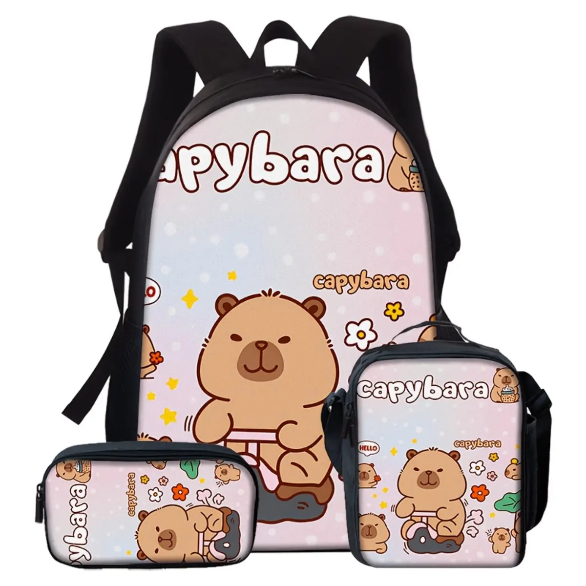 3pcs Anime Kabibala Backpack & Bag Set - Large Capacity Bookbag with Crossbody Clutch, Coin Purse Suitable for Travel,, Daily Use, Adjustable Straps, Gift for,, Christmas,