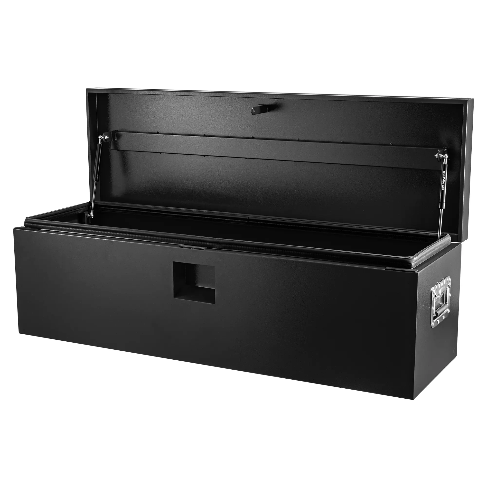 Heavy Duty Steel Truck Bed Tool Box, 12-Gauge Black Powder Coated. Weatherproof, Lockable with Gas Struts. No-Drill Install for Ford, Chevy, RAM. For Pickup, Trailer, RV. Secure Storage for Tools & Gear. 24"-48" Sizes