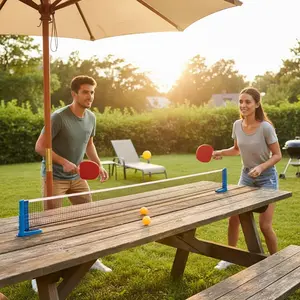 Portable Table Tennis Set, Includes Net, Paddle, 3 Balls, Indoor/outdoor Use, Durable Design, Suitable for Beginners & Pros, Ages 14+