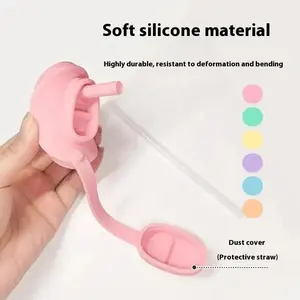 Upgrade Soft Silicone Can Lid, Reusable Leak Proof Beverage Can Cover with Straw Dustproof Spill Resistant Protective