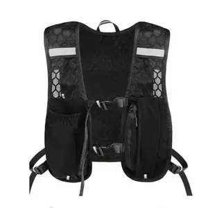 Unisex Trail Running Hiking Cycling Vest, Lightweight Backpack with Water Bottle Bag, Adjustable Straps, Reflective Design, Outdoor Active Sports Bag