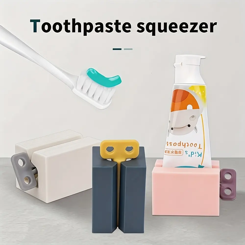 3pcs Toothpaste Squeezer, Rolling Tube Toothpaste Squeezer with Frosted Handles Toothpaste Holder Stand Bathroom Organizer, Saves Toothpaste And Creams (Pink + White + Light Blue)