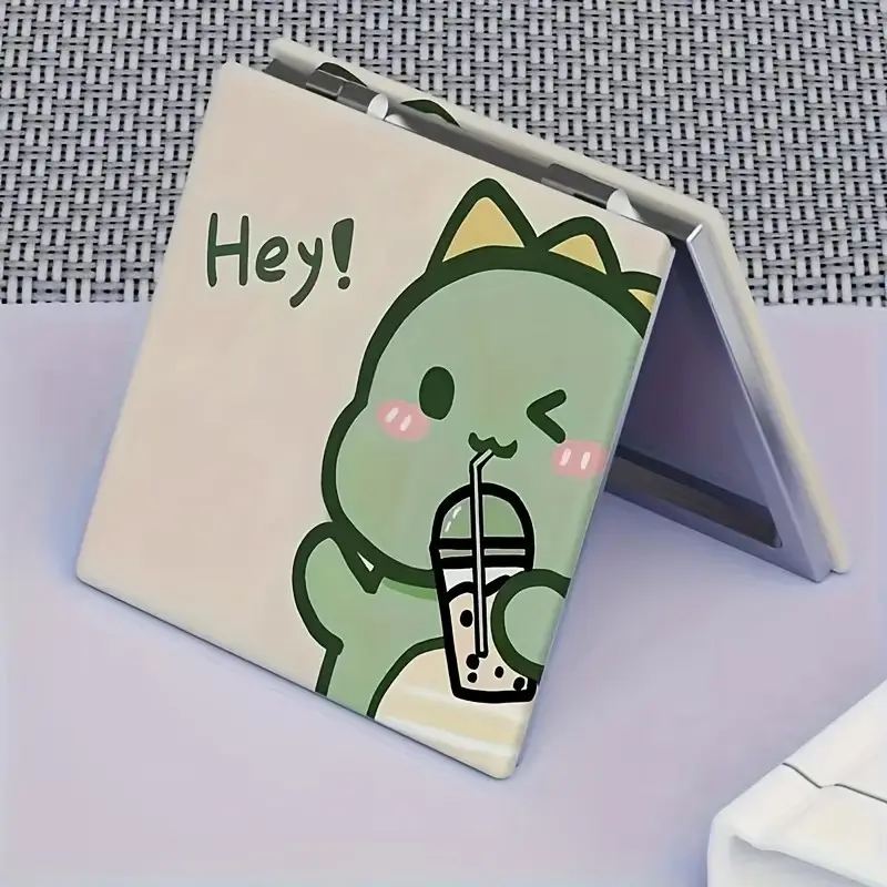 Cute Dinosaur Makeup Mirror, Portable Touch-Up Mirror for Travel, Ideal Gift for Birthdays & Graduations, Compact Design