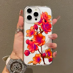 Soft Girl Magnetic Case for iPhone11/12/13/14/15/16/17/promax, Neon Orange Blossom Lightweight, Drop-Proof, MagSafe Compatible | Perfect for Teen Girls
