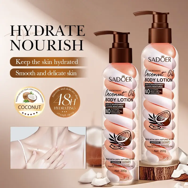Dual-Color Coconut Oil Cotton Candy Body Lotion 200g, Moisturizing & Nourishing, Long-Lasting Fragrance, Gentle on Skin, Daily Use