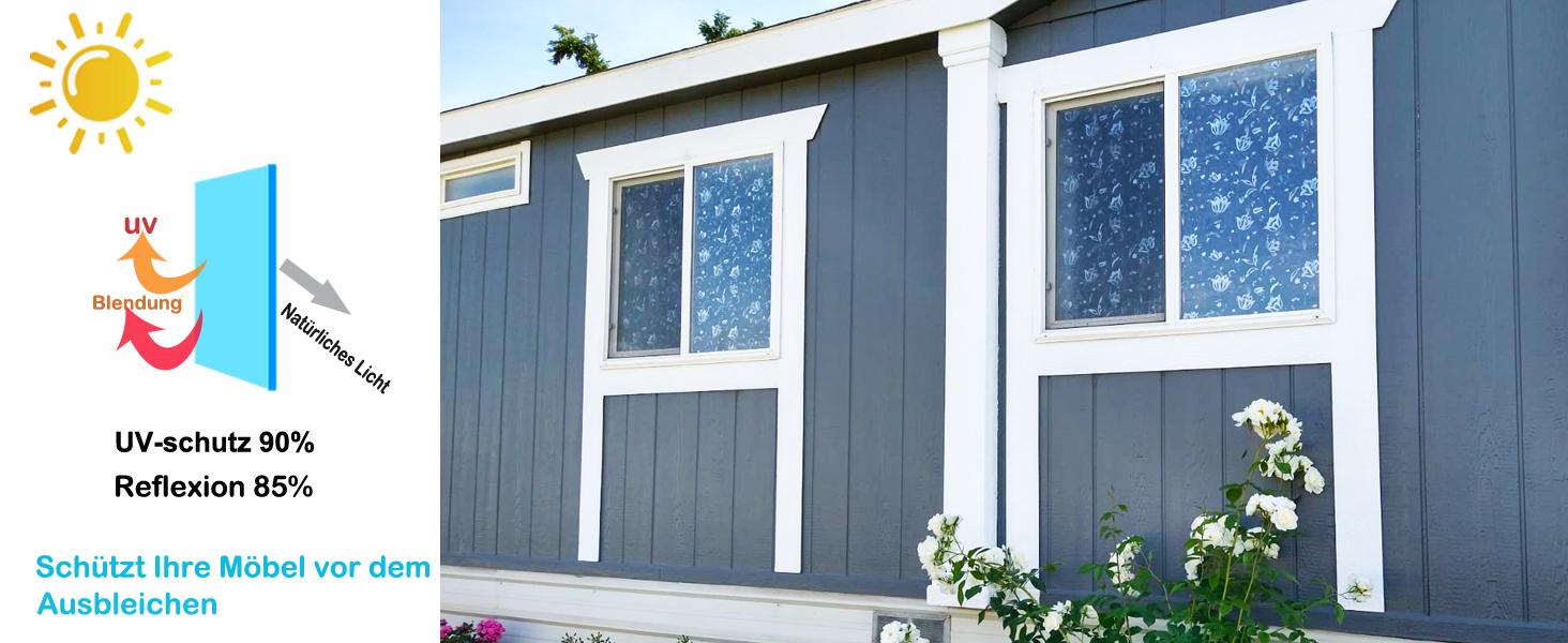 Window Film Floral Stained Glass Window Privacy Film 17.7 x 78.7 inches Front Door Decorative Glass Privacy Film Removable Static Cling Anti-UV Window Cling