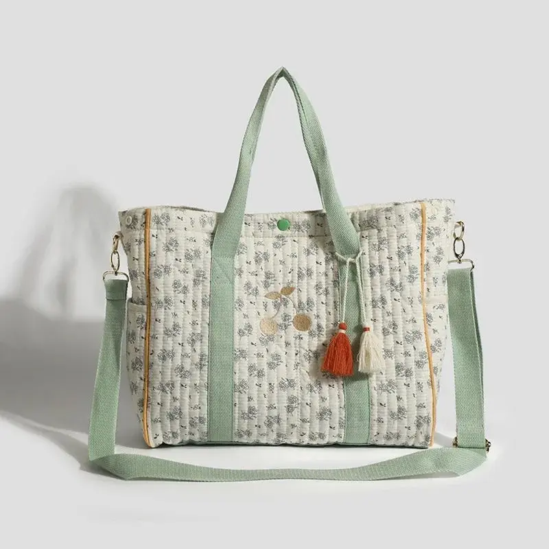 Floral Messenger Diaper Bag, Large Capacity Tote Bag, Luxury Designer Mommy Bag, Mother and Baby Bag, Nappy Baby Diaper Bag