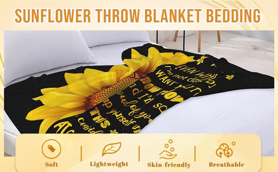 SoftHaven Sunflower Gifts for Daughter, Birthday Gift for Daughter from Mom Dad, to My Daughters Blanket, Inspirational Gift for Women 50" x 60" snuggly  blankets