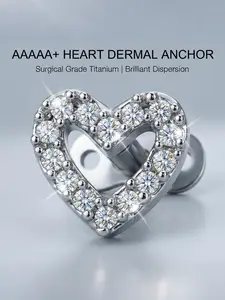 1PC 14G Dermal Jewelry G23 Titan Dermal Anchor Tops and Base Surgical Steel Microdermals Body Piercings Studs