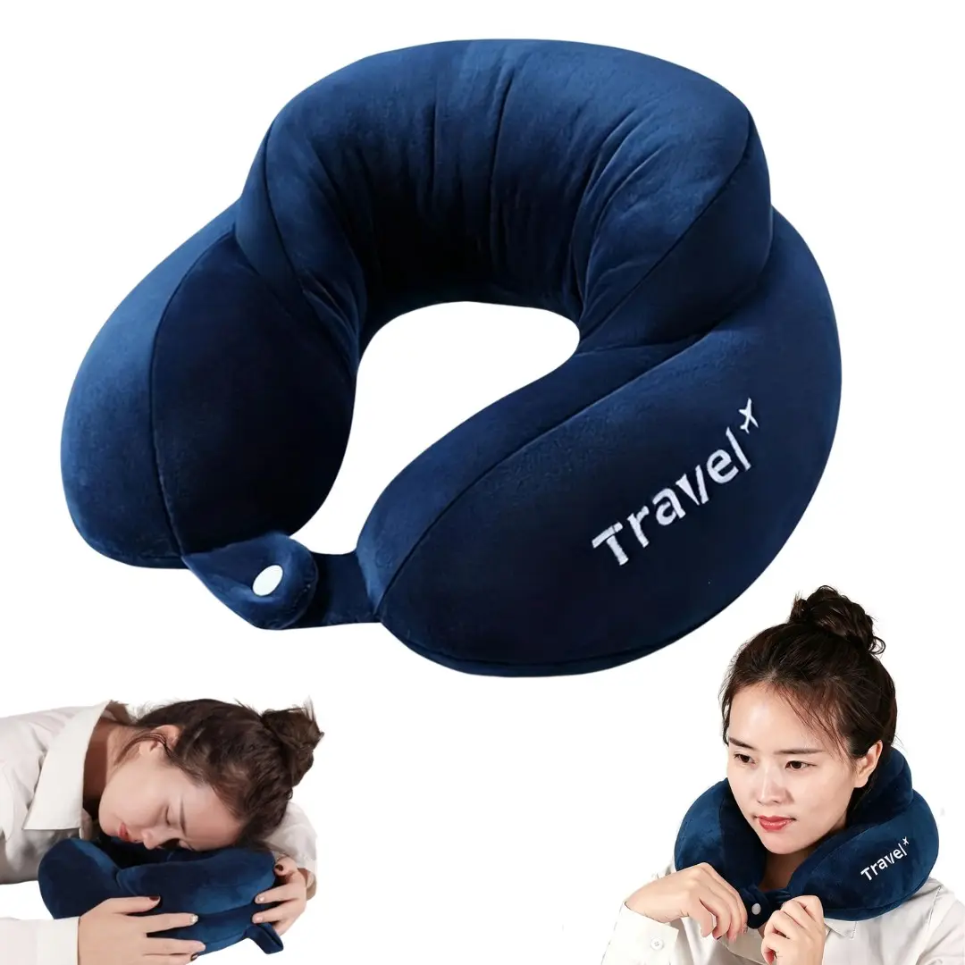 Airplane Travel Neck Pillow, 100% Memory Foam Ergonomic Neck Support, Airplanes Neck Pillow with Washable Cover Travel Essential for Flight Car & Office,Neck Pillow Soft Travel Pillow , Travel Neck Pillow for Airplane