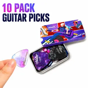 Guitar Picks Gift Set – 10 Pieces, Various Thicknesses, Ideal for Guitarists, Perfect Music Gift for Beginners and Musicians