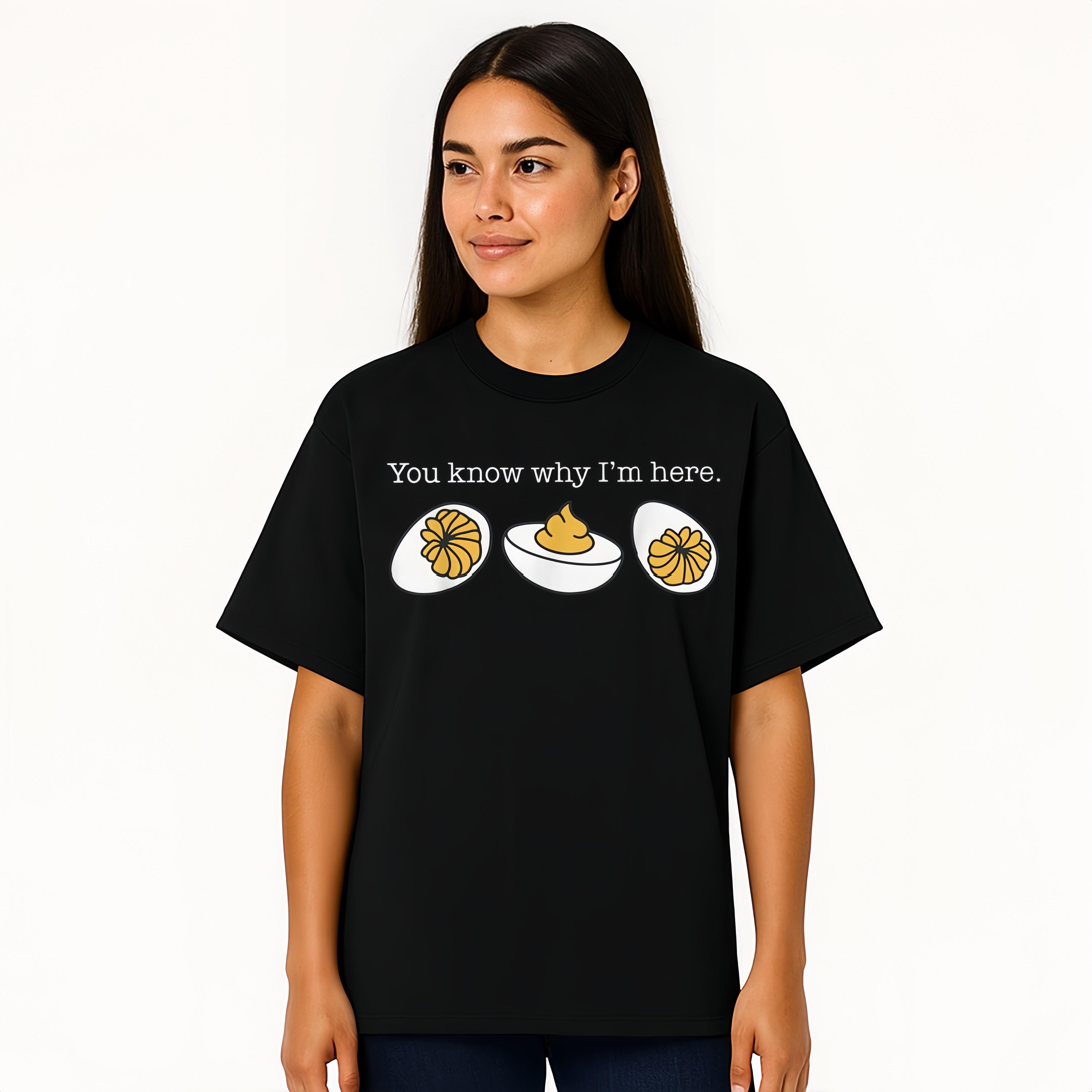 Retro Thanksgiving Dinner You Know Why I'm Here Deviled Egg T-Shirt