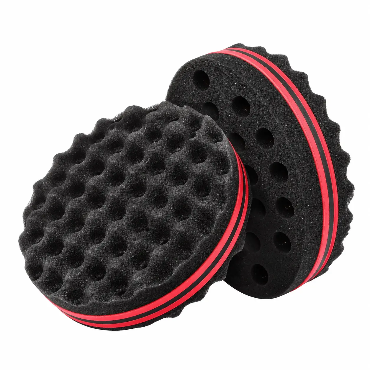 Professional Afro Hair Twist Sponge Brush Set with Ergonomic Handle, Extra-Long 6.29-Inch Detangling Comb, Dual-Purpose Textured Surface for Defined Curls and Gentle Scalp Stimulation – Two-Pack for Natural Hair Care Routines